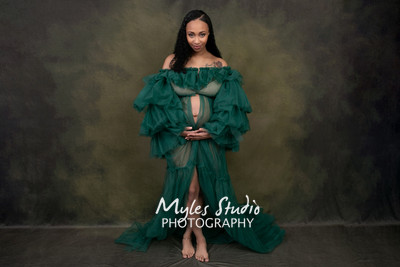 Maternity Photo with draping - In Studio