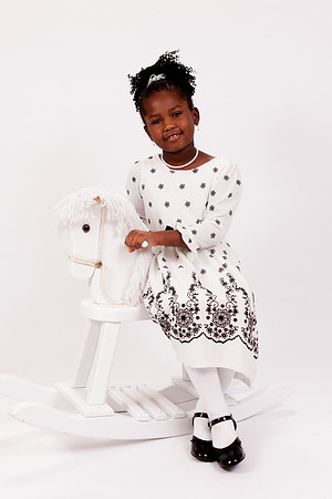 Little Girl Photo, dressed in Black & White