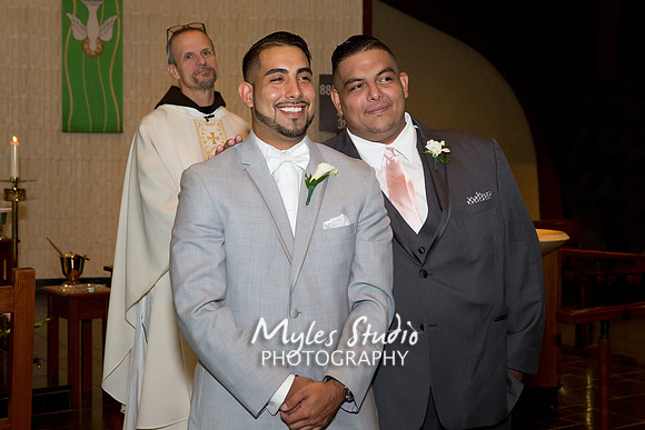 The Groom's 1st look - St. Joseph's Church,  New Paltz