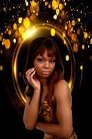 Gold Circle & Light Digital Backdrop